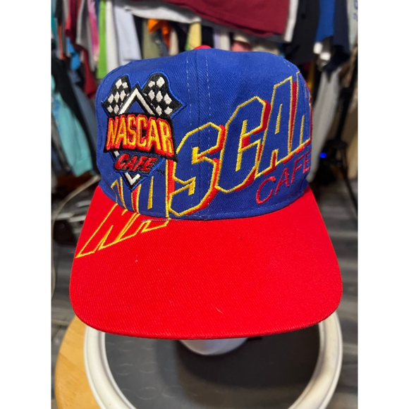 Vintage Nascar Blue Red NASCAR Cafe Orlando Snapback Hat - Picture 1 of 6